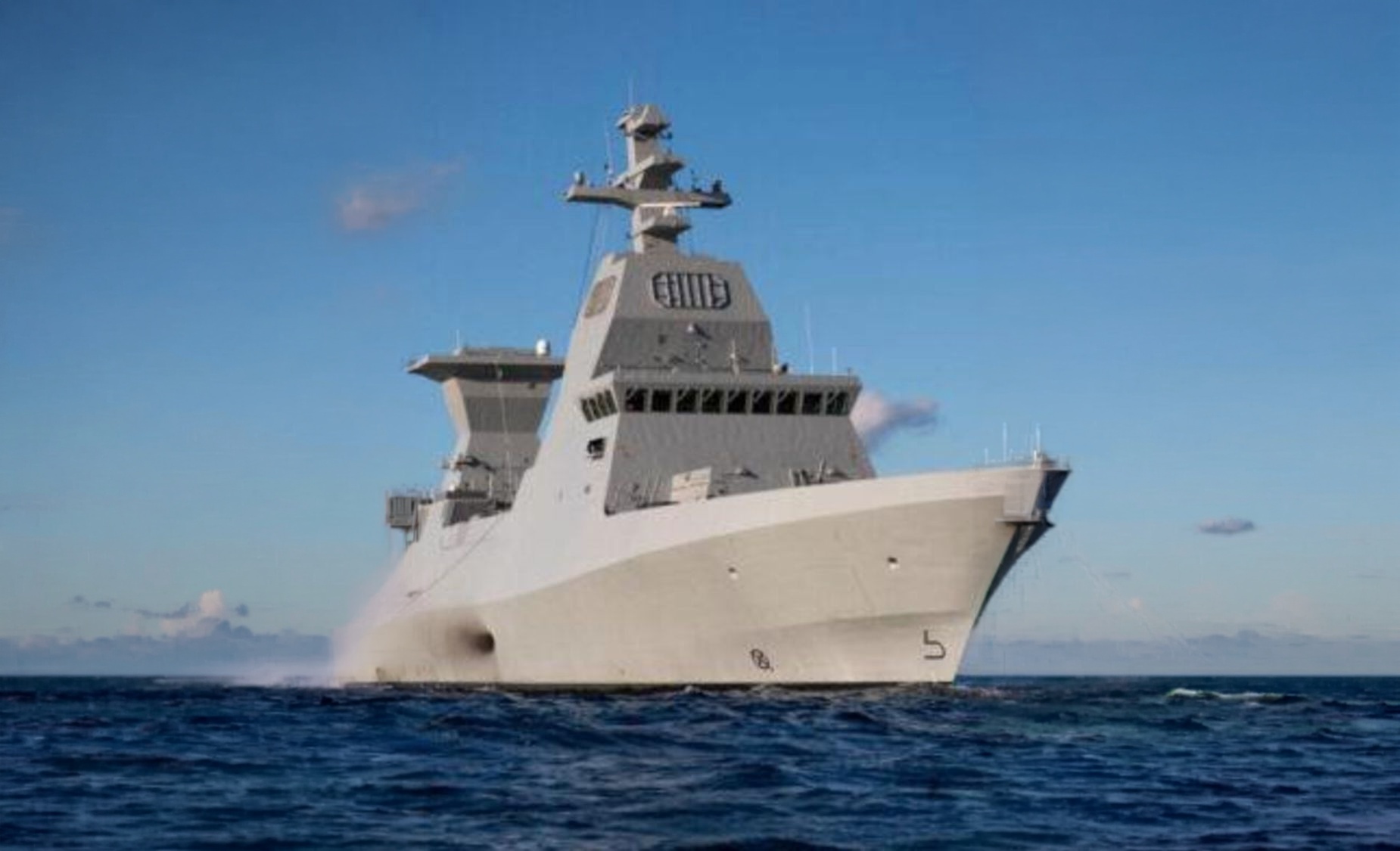 SA'AR 6-class corvette at sea