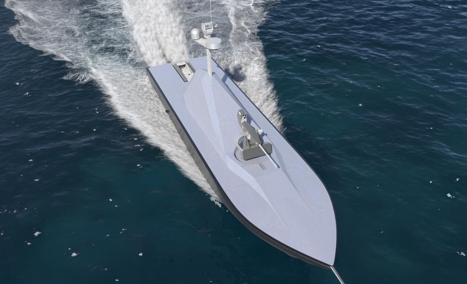 Unmanned high-speed surface vessel underway